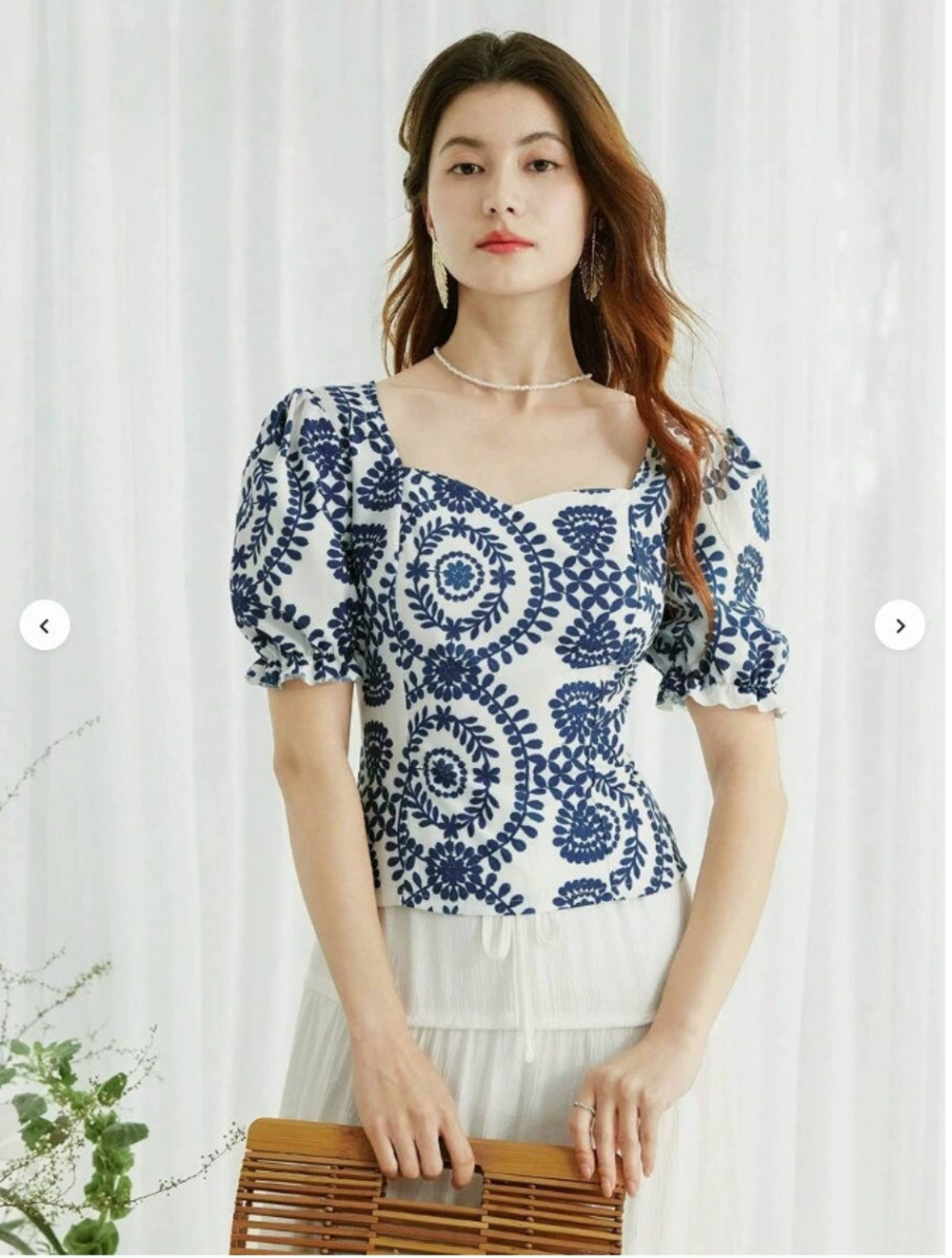 Zara Summer Bohemian Floral Print Square Neck Backless Short Sleeve Blouse